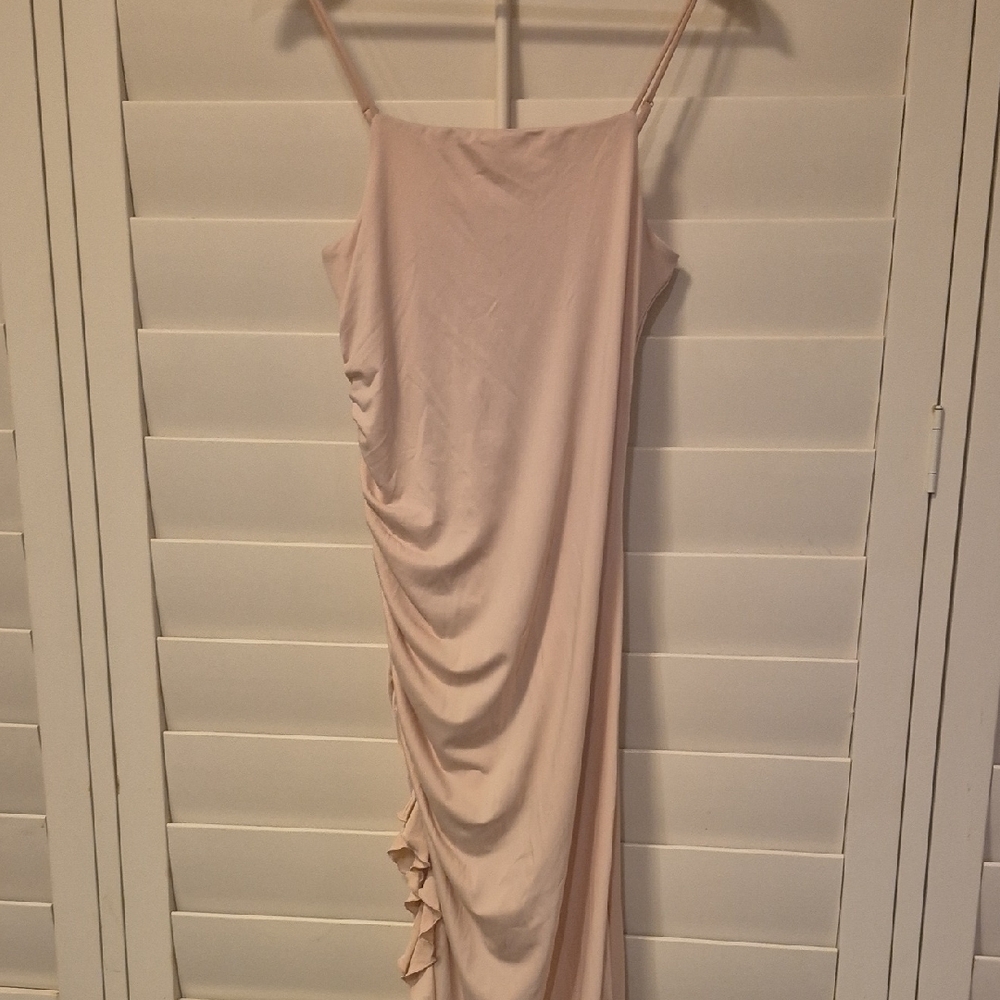 Chic Asymmetrical Cream Dress